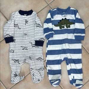 Striped Dinosaur and Animal Print Kids One Pieces
